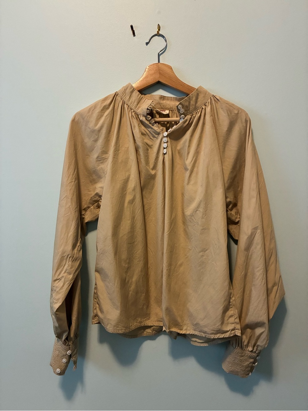Levi's Women's Button-Neck Blouse in Tan